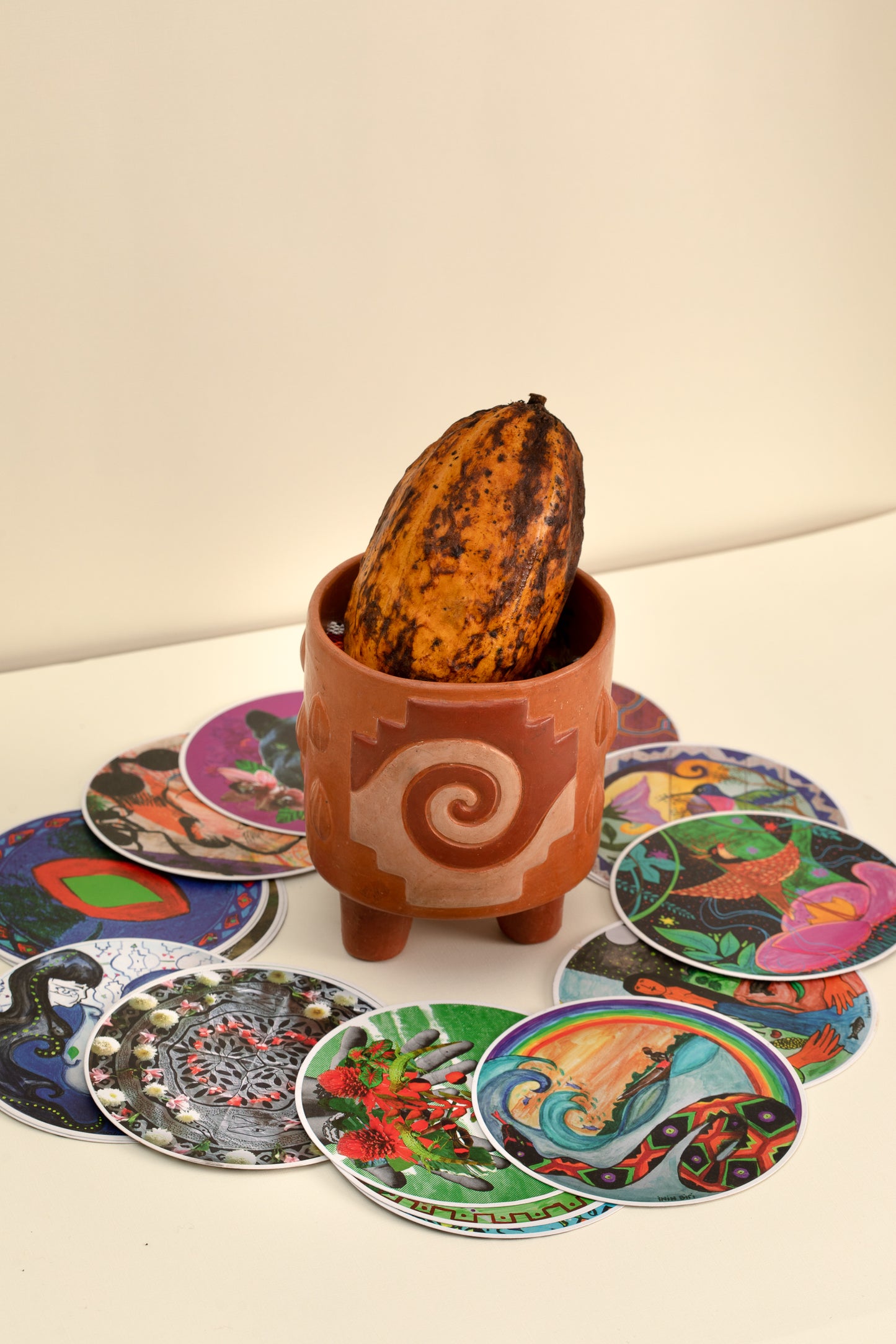 Ceremonial Cacao Vessel with Chakana